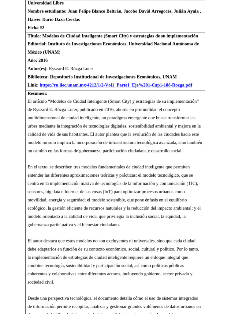 Modelos y Estrategias de Smart City | PDF | Sustentabilidad | Internet ...