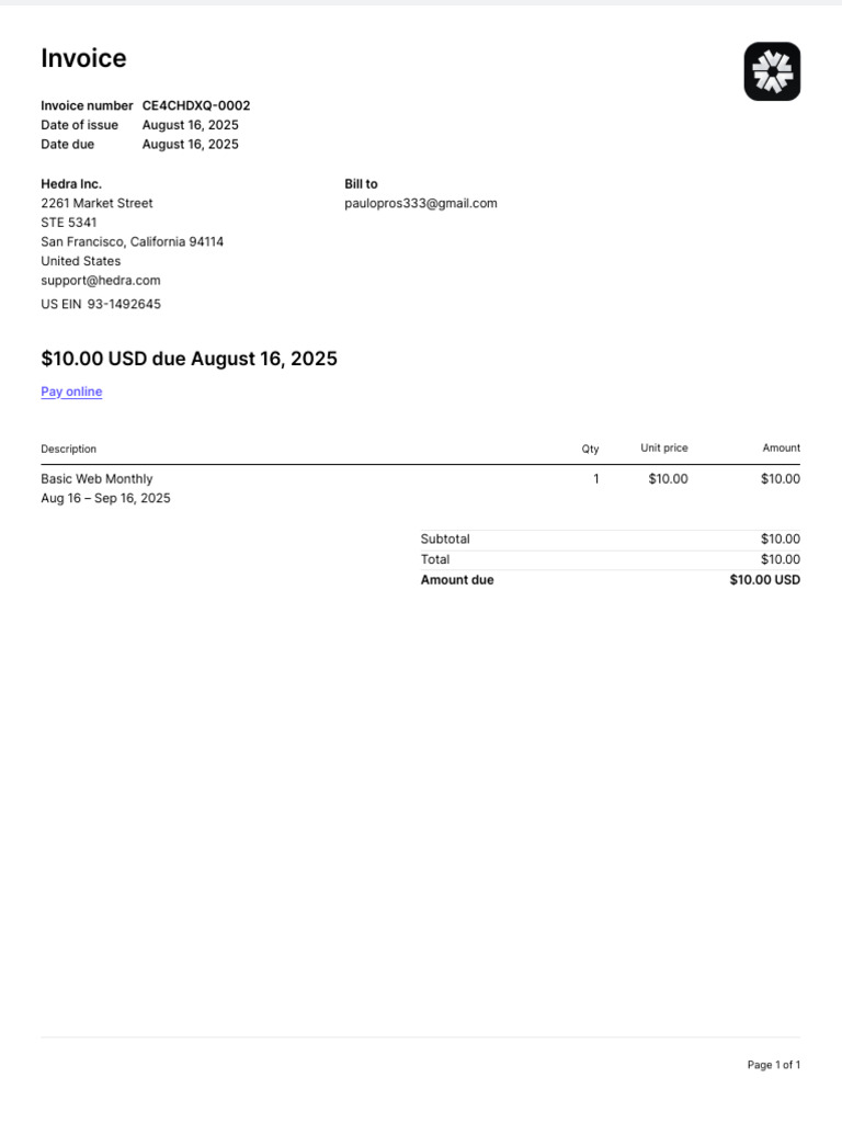 Invoice Ce4chdxq 0002 | PDF