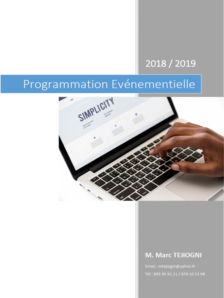 Programmation Événementielle 2018-2019 | PDF | Environnement de ...