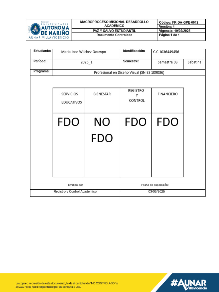 Fdo No FDO Fdo Fdo | PDF