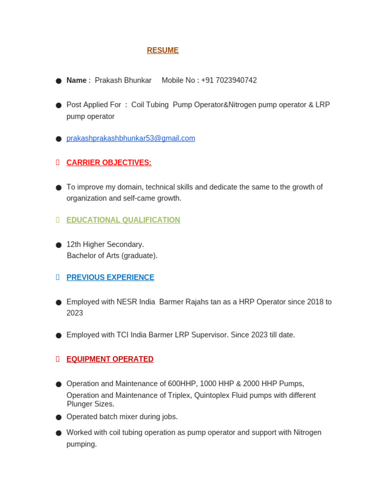 Praksh Resume | PDF