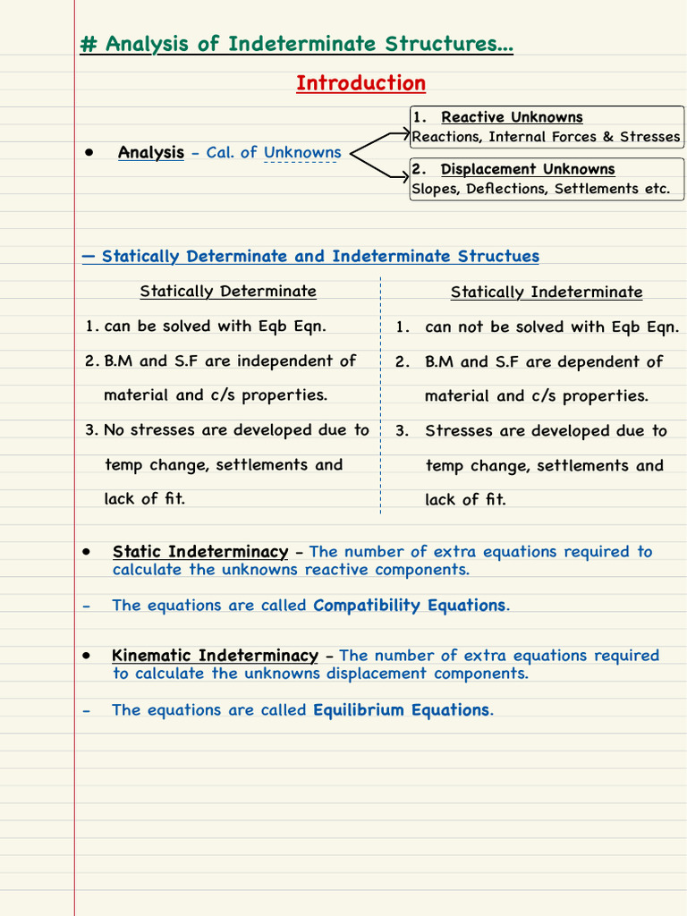 Indeterminate Structural Analysis Methods | PDF | Structural Analysis ...