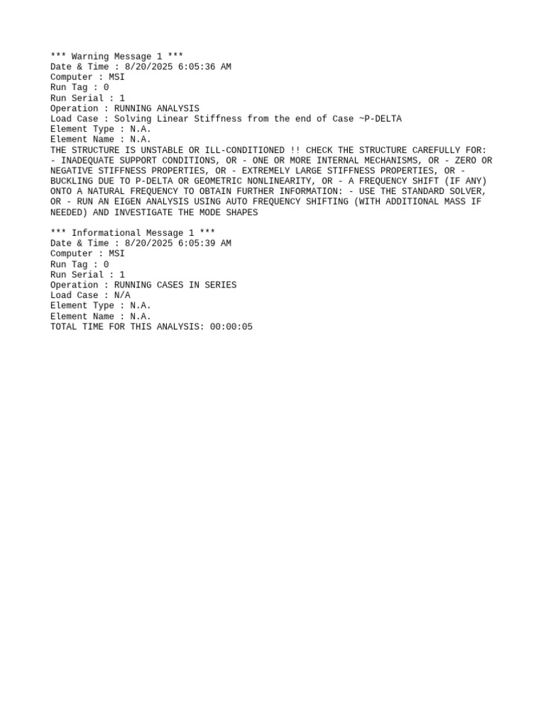 Structure Instability Warning Analysis | PDF
