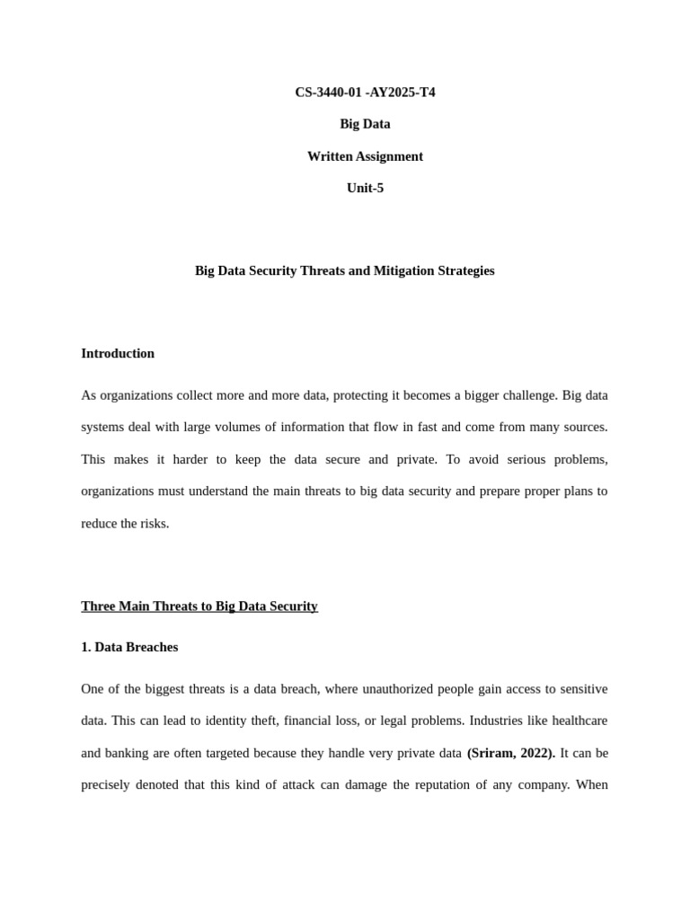 Written Assignment 5 Big Data | PDF | Security | Computer Security