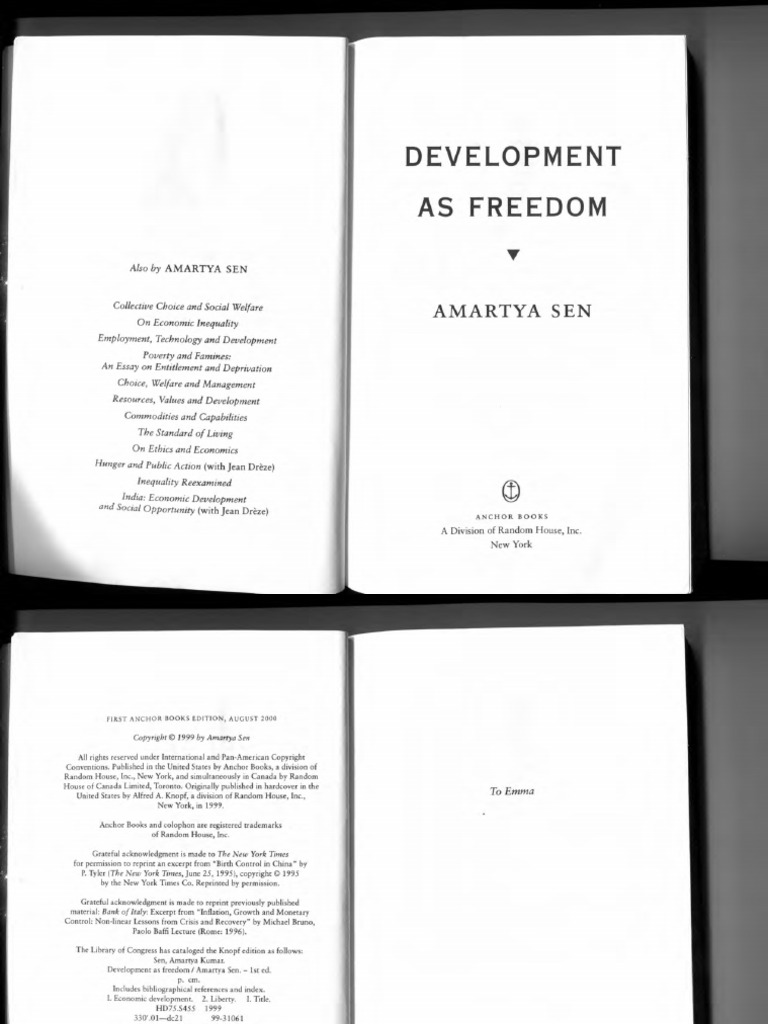 Development as Freedom by Amartya Sen | PDF | Cost Of Living | Poverty
