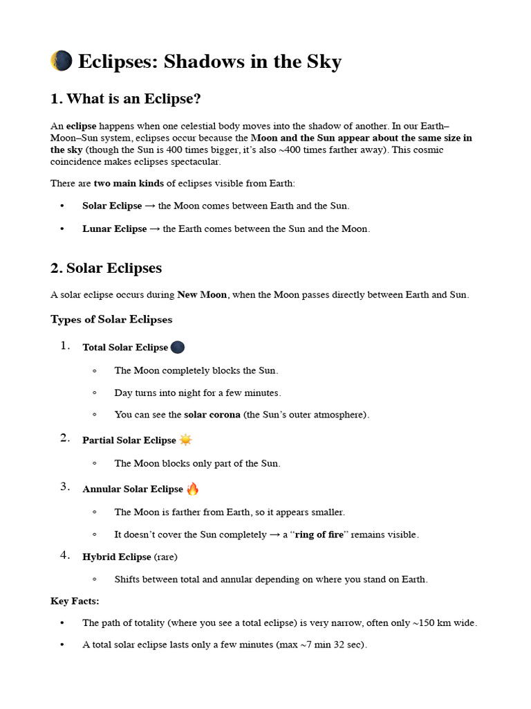 Eclipses and Tides Worksheet | PDF | Solar Eclipse | Eclipse