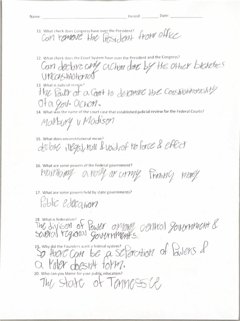 Principles of Limited Government Questions | PDF
