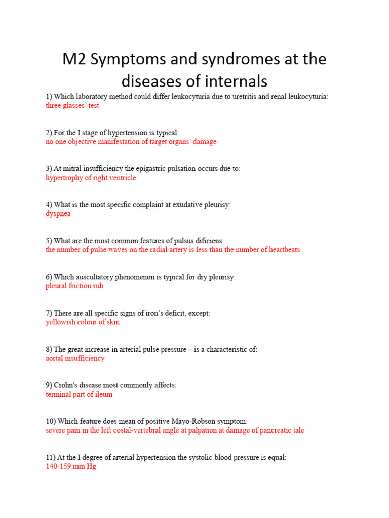 Key Clinical Signs of Internal Diseases | PDF | Anemia | Lung