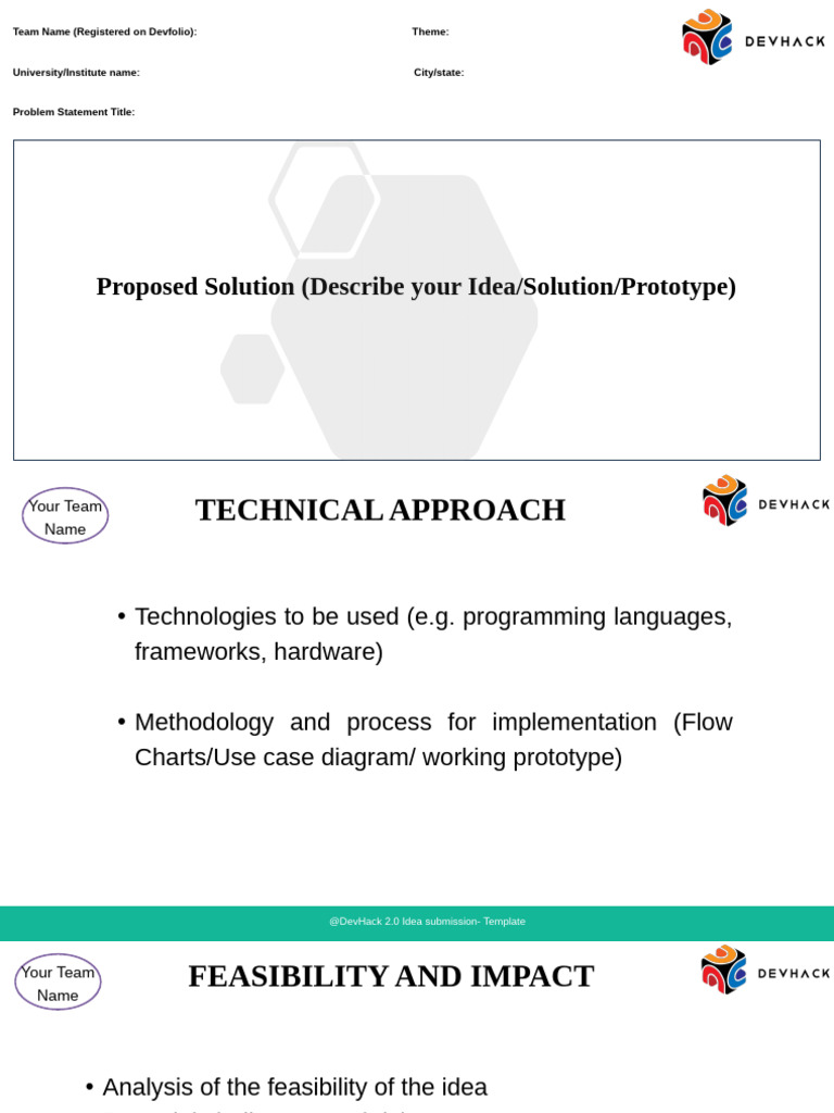 DevHack 2.0 Idea Submission Template | PDF