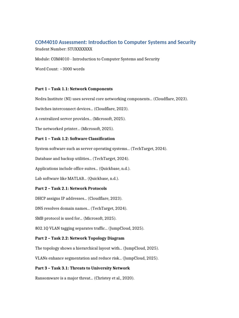 Computer Systems & Security Overview | PDF | Computer Network ...