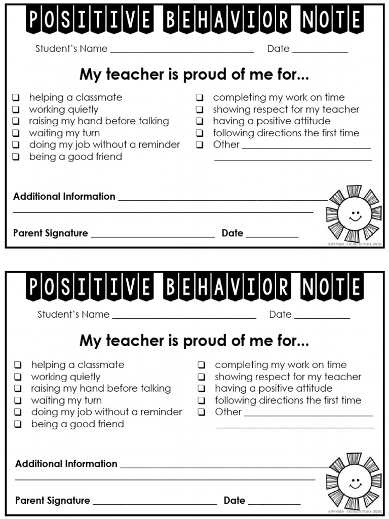 Student Behavior Reflection Form | PDF