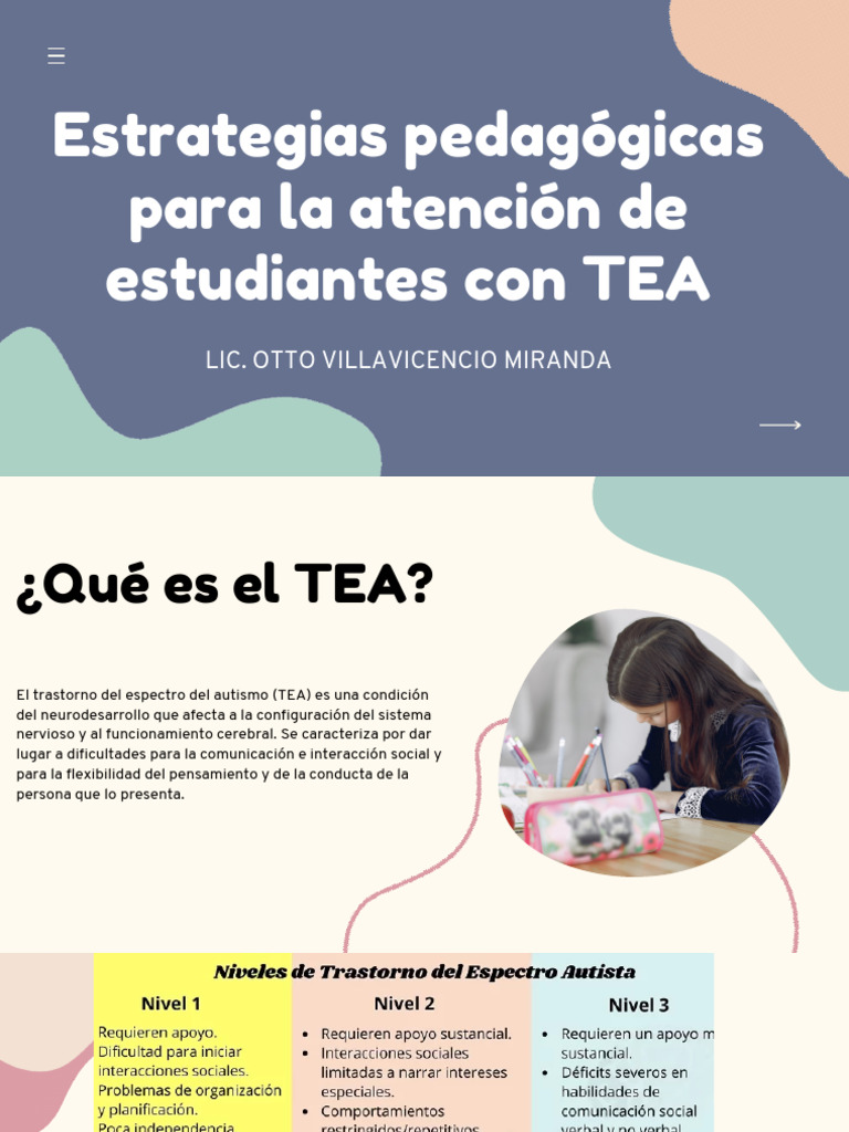 Estrategias para estudiantes con TEA | PDF | Autismo | Las emociones
