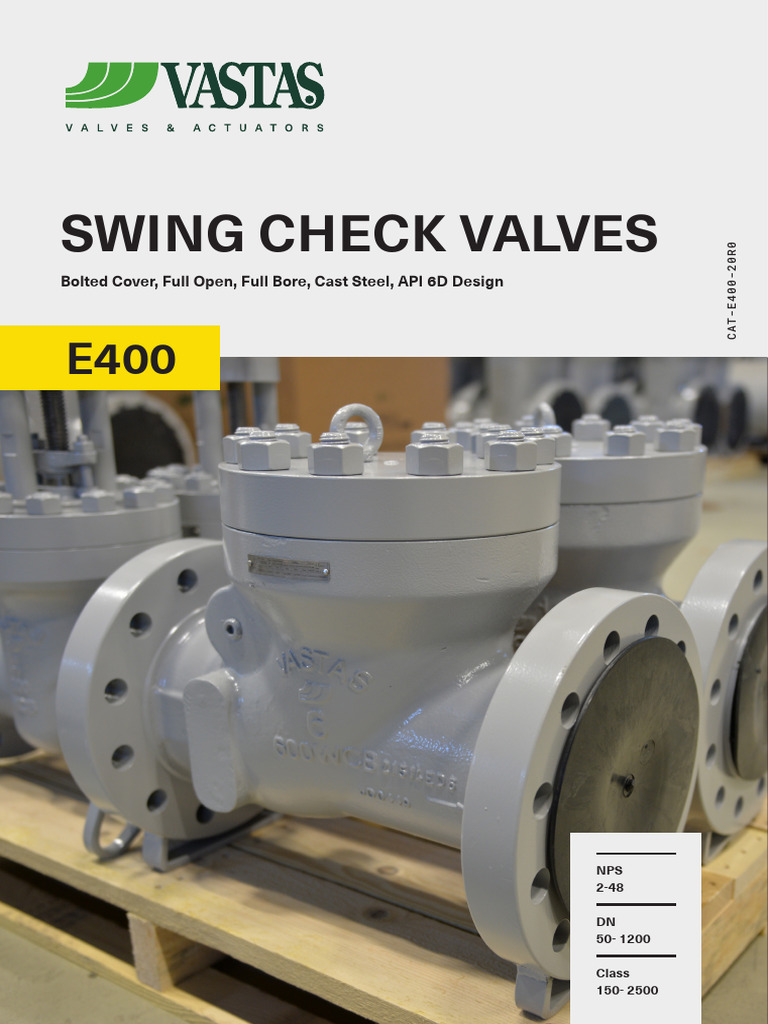 Swing Check Valve Specifications Guide | PDF | Valve | Mechanical ...