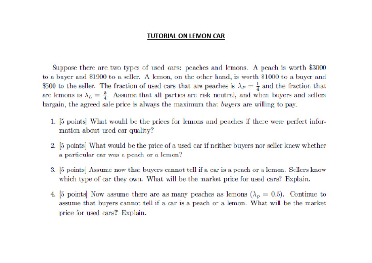 Tutorial On Lemon Car | PDF