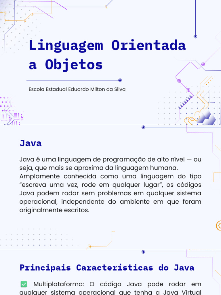 Introdução POO | PDF | Linguagem de programação | Java (linguagem de ...