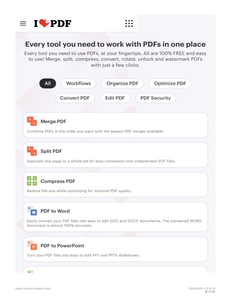All-in-One PDF Tools Online | PDF | Software | Computing
