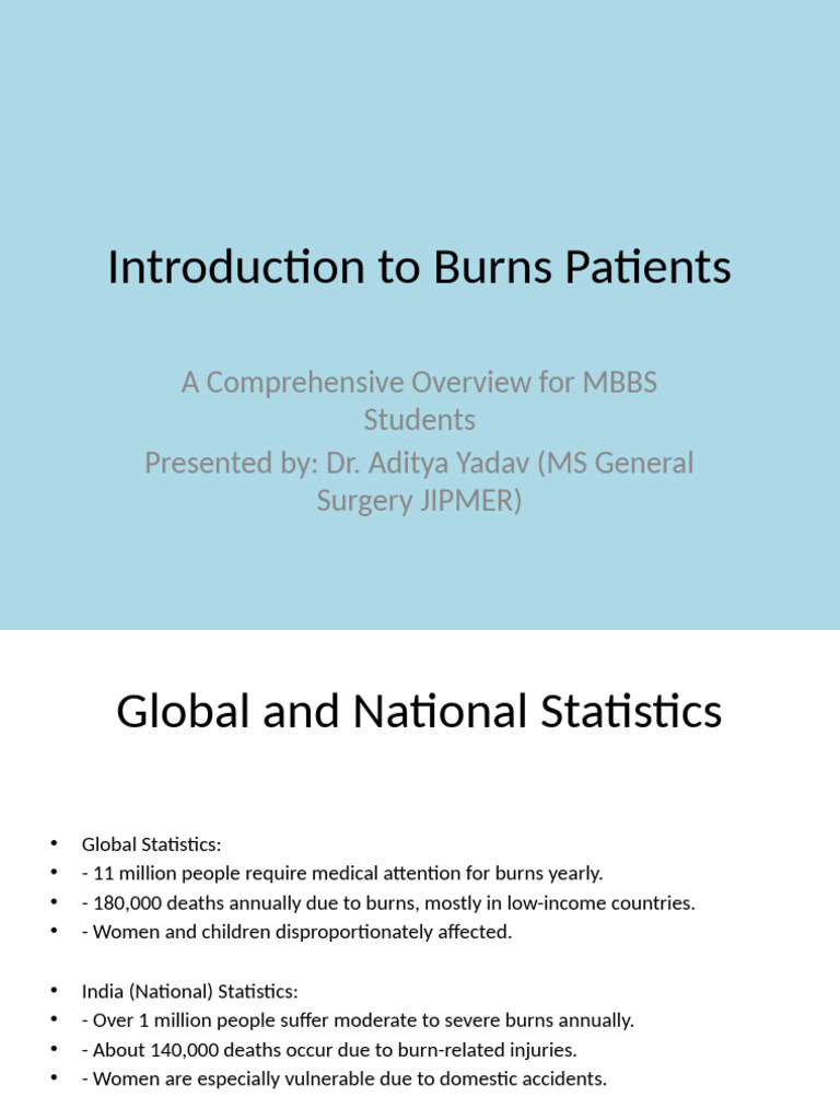Overview of Burns for MBBS Students | PDF | Burn | Medical Emergencies