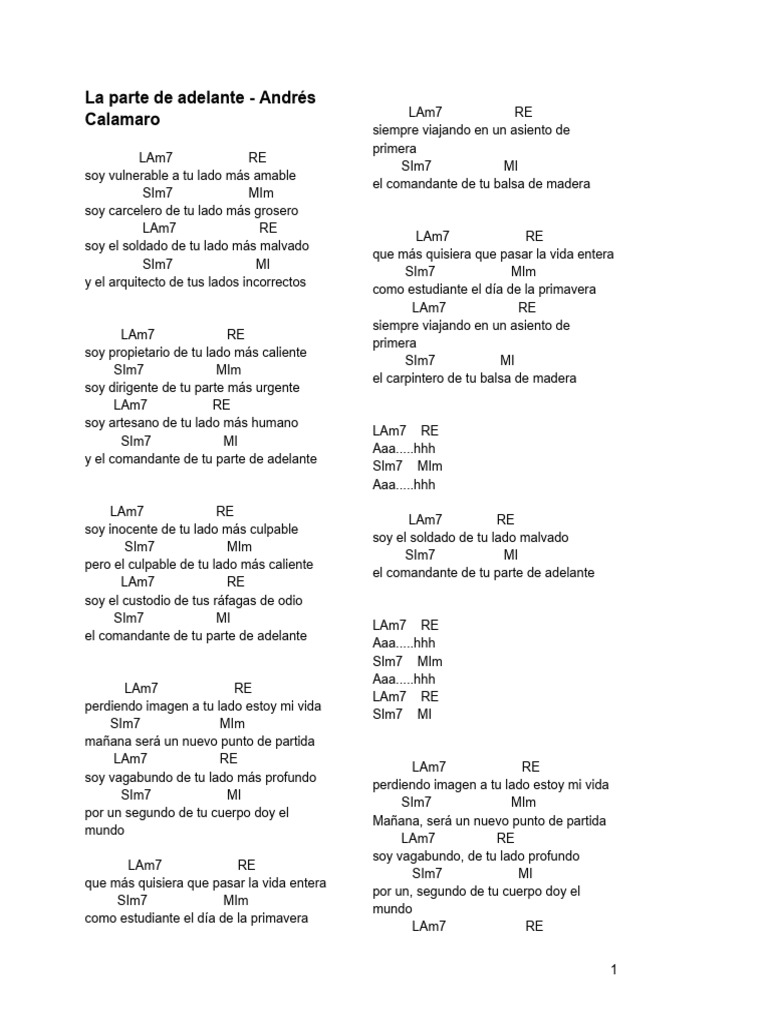 Letras de Canciones en Español | PDF