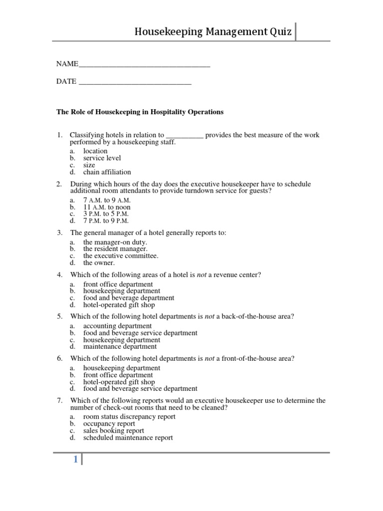 quiz-housekeeping-hotel