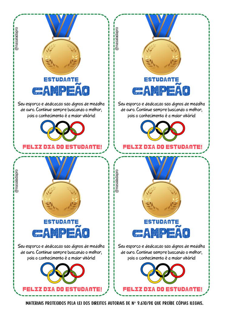 Medalha do Dia do Estudante para Imprimir | PDF
