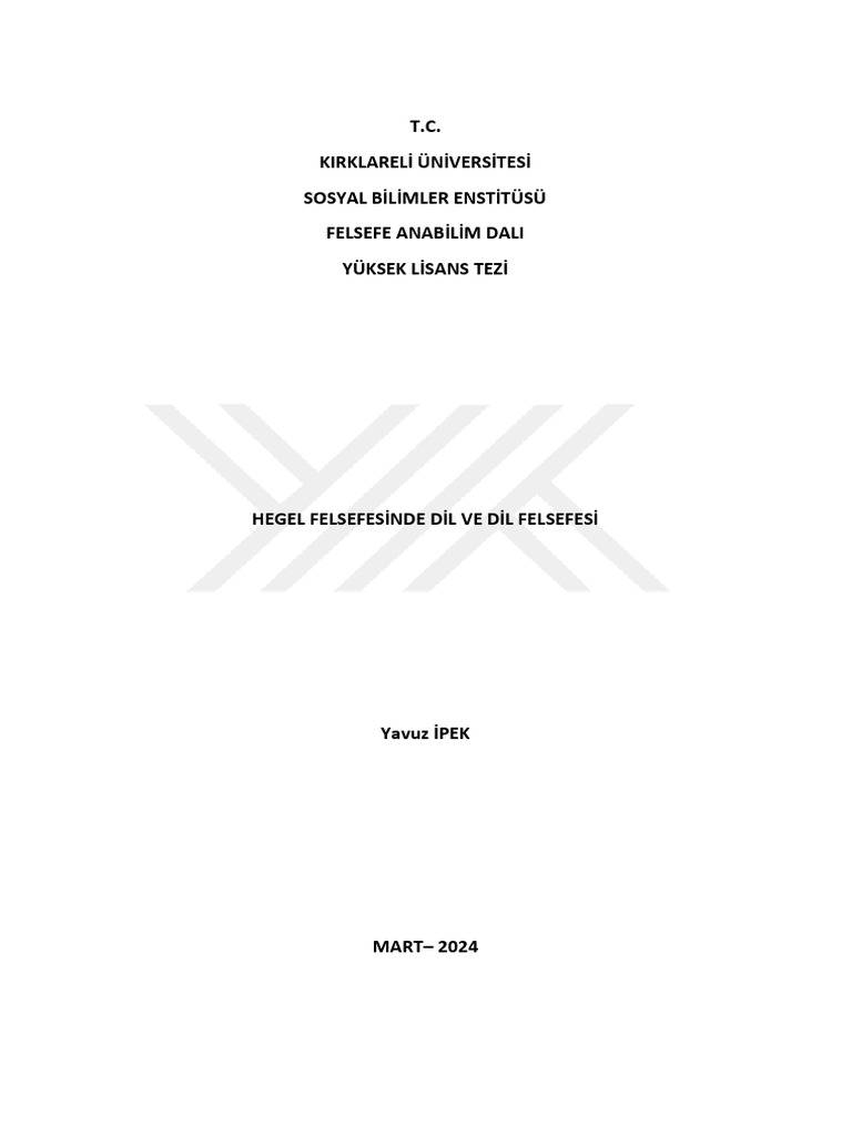 Hegel Felsefesinde Dil | PDF