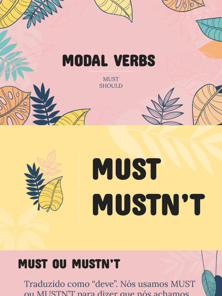 Verbos Modais: Must, Should e Can | PDF