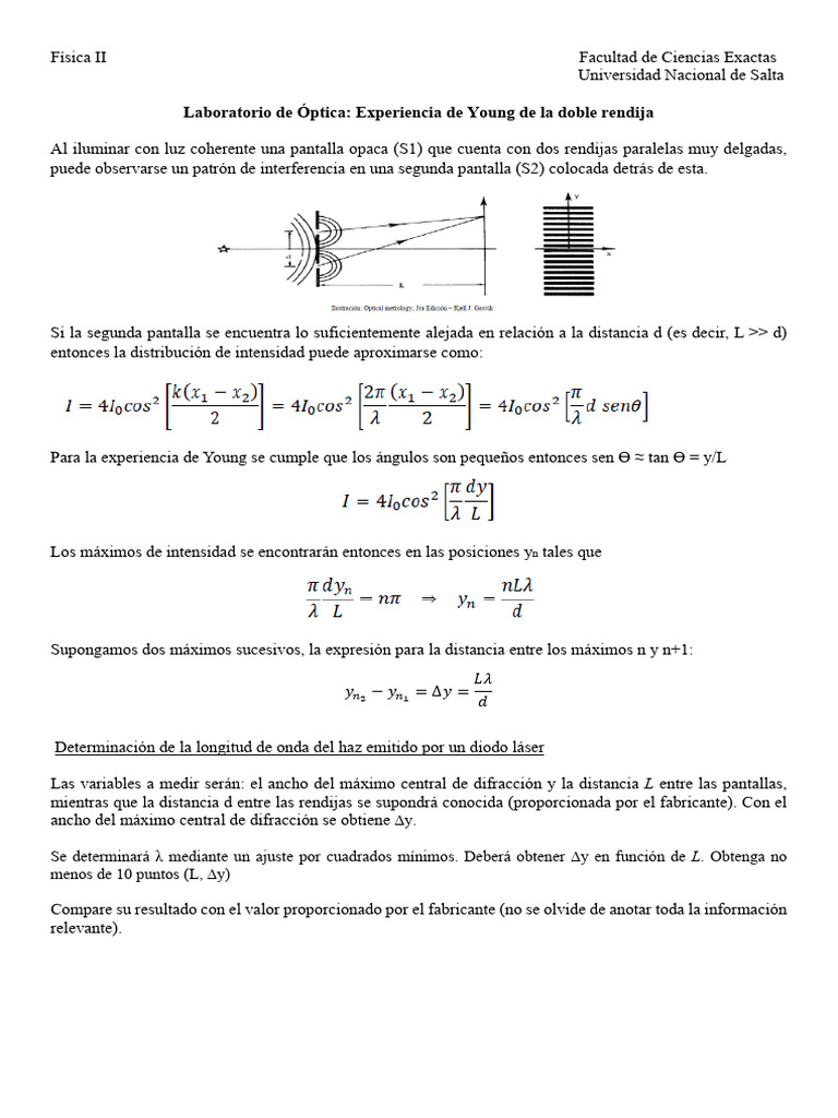 Experiencia de Young en Óptica | PDF
