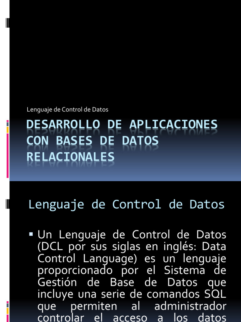 Comandos DCL en Bases de Datos | PDF | SQL | Gestión de datos