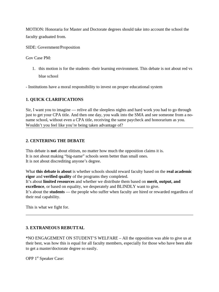 Informal Debate (Motion 7) | PDF | Justice | Crime & Violence