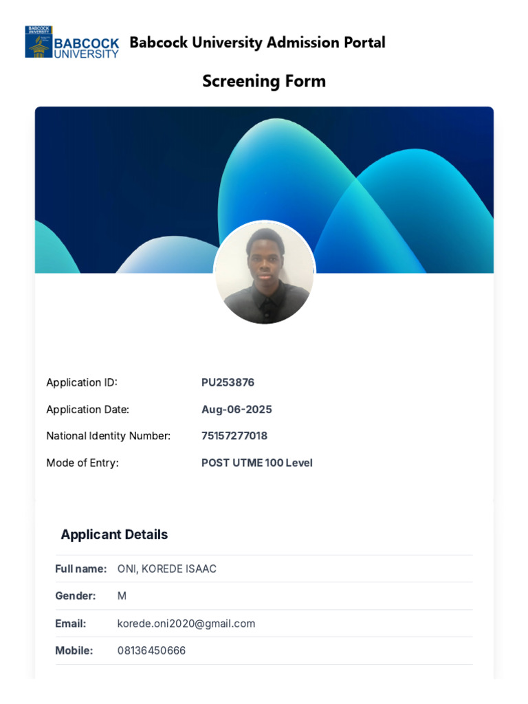 Oni, Korede Isaac Pu253876 - 010019 | PDF