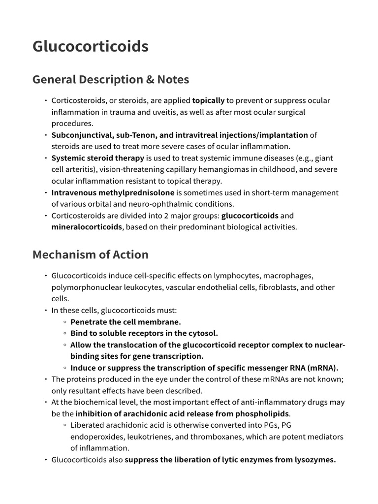 Glucocorticoids in Ocular Therapy | PDF | Glucocorticoid | Corticosteroid