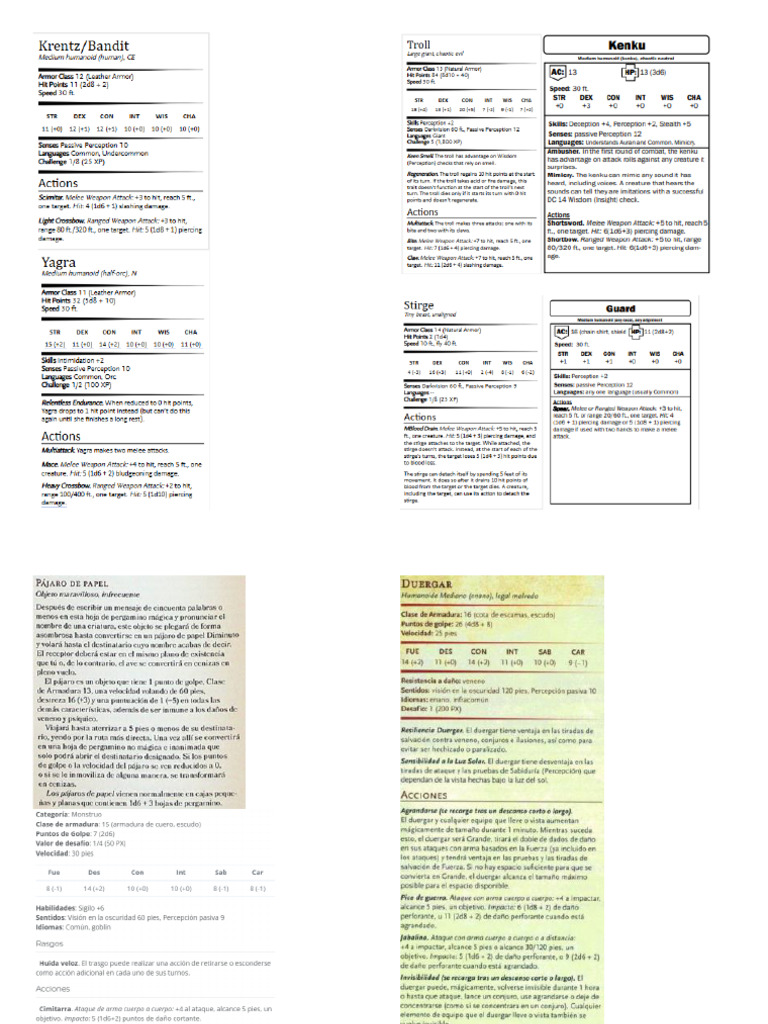 Npcs Stats | PDF