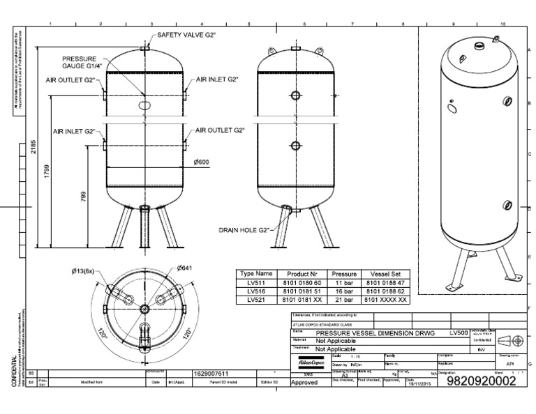LV 500L Dimension Drawing 9820920002 Ed01 | PDF