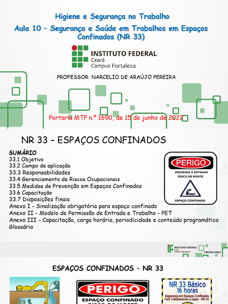 Segurança em Espaços Confinados NR 33 | PDF