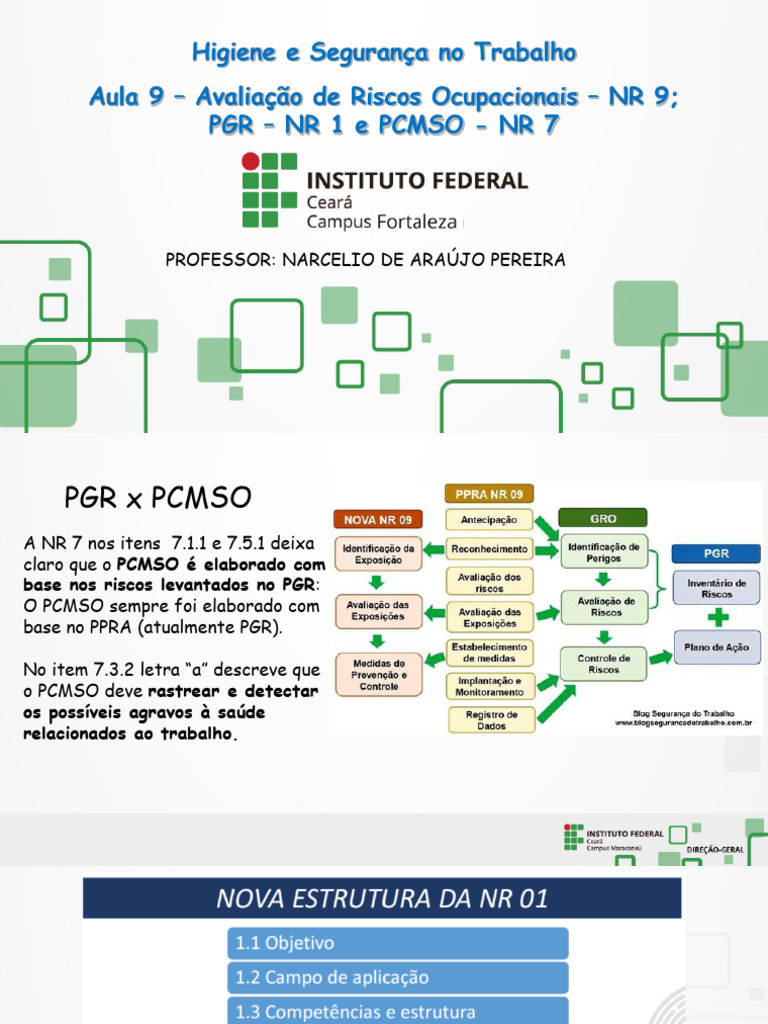 Higiene e Segurança no Trabalho: NR 9 e PCMSO | PDF