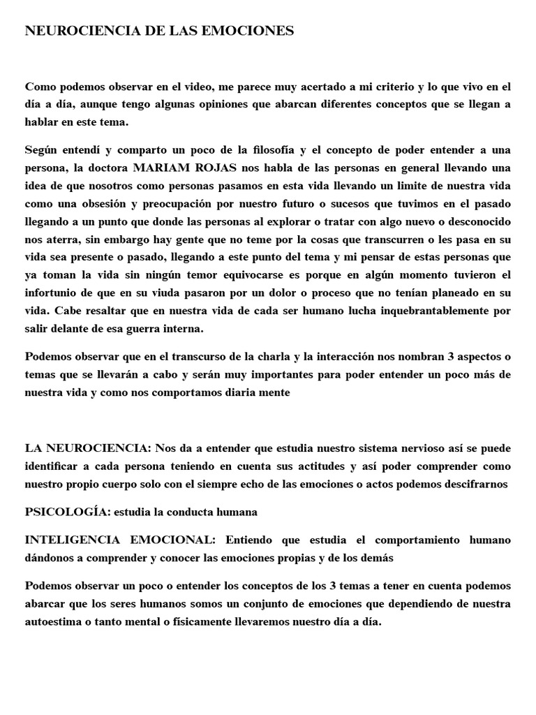 Neurociencia y emociones humanas | PDF | Las emociones | Pensamiento