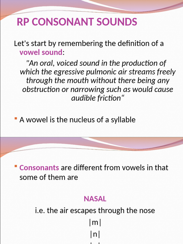 Understanding Consonant Sounds in English | PDF | Consonant | Vowel