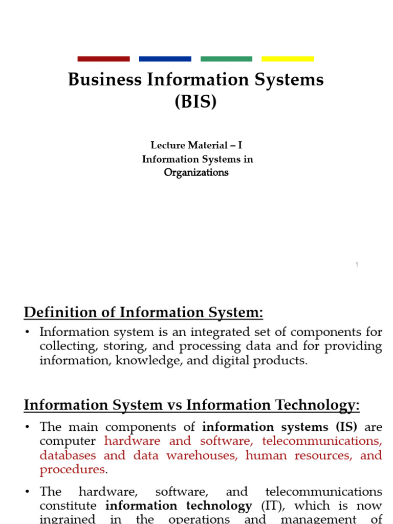 Business Information Systems Overview | PDF | Information System | System