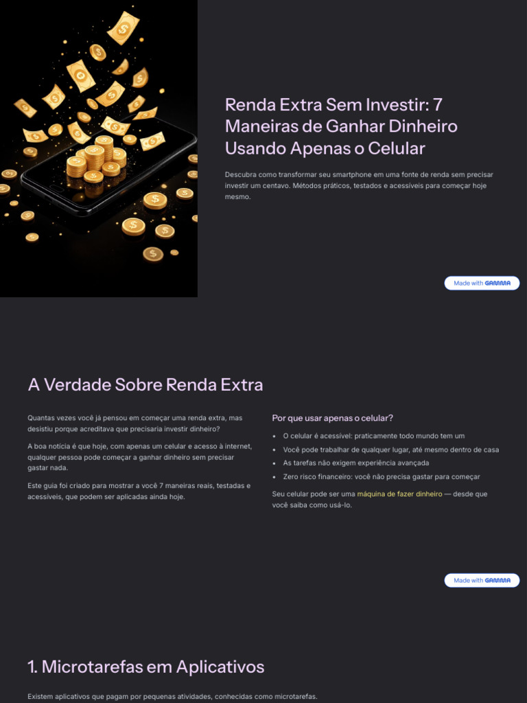 Ganhe R$500 Sem Investir Usando o Celular | PDF | Aplicativo para ...