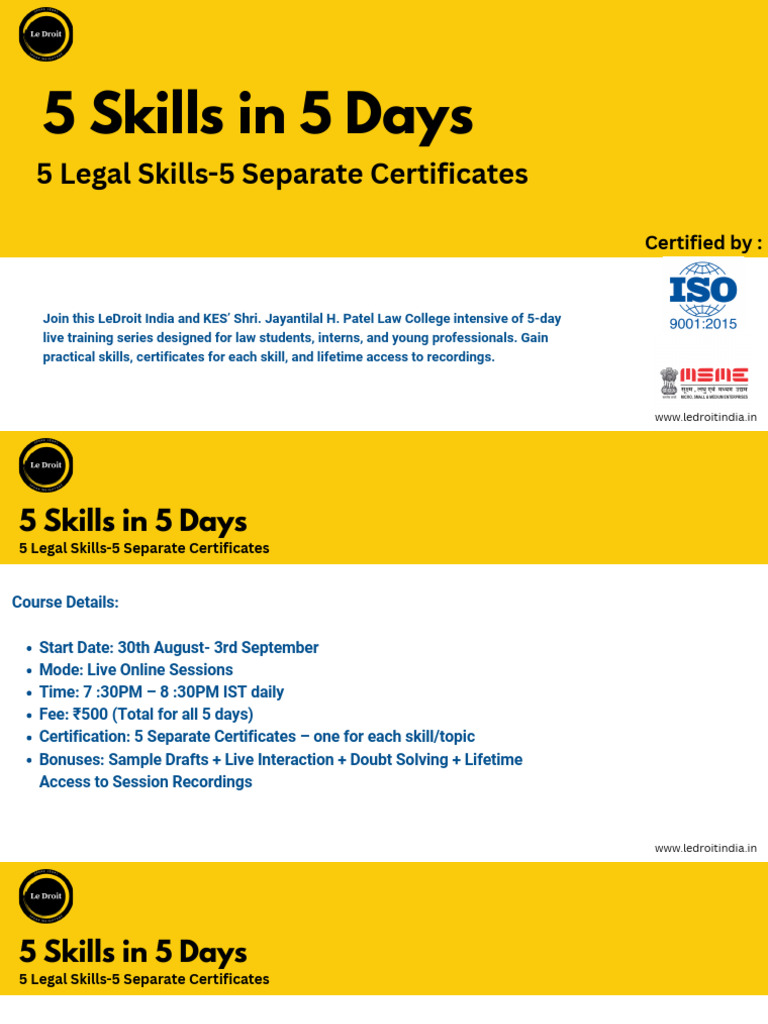 5 Days 5 Skills Course Details | PDF | Alternative Dispute Resolution ...