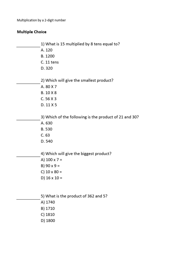 Math Multiplication | PDF