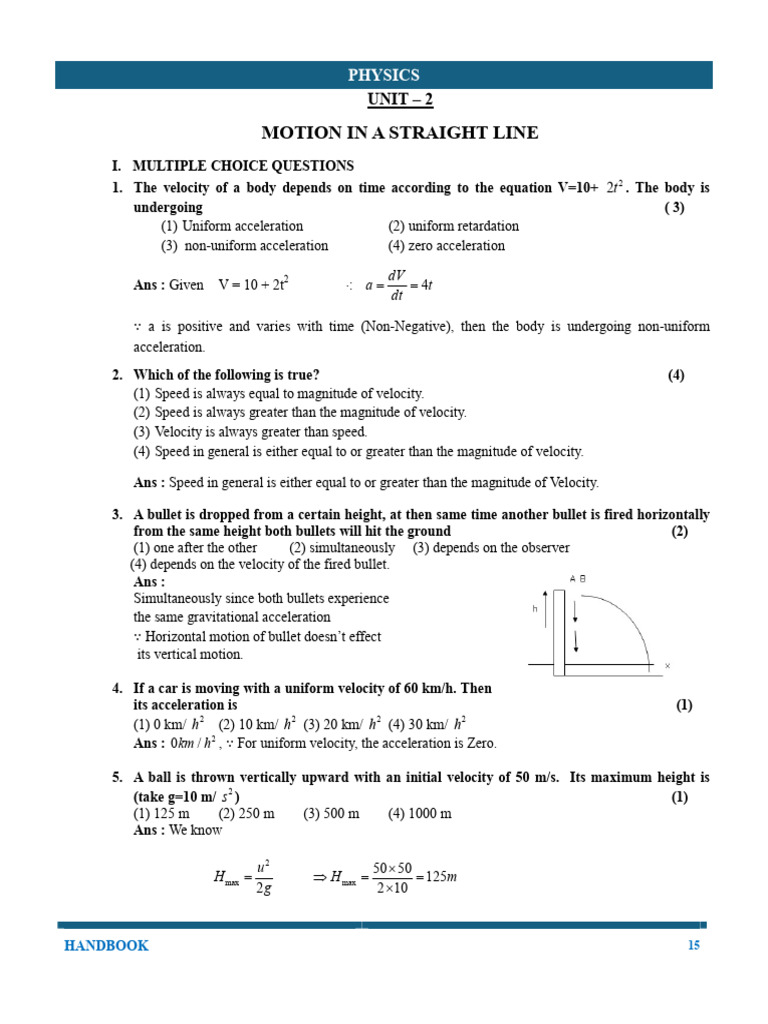 Kinematics and Laws of Motion | PDF | Acceleration | Velocity