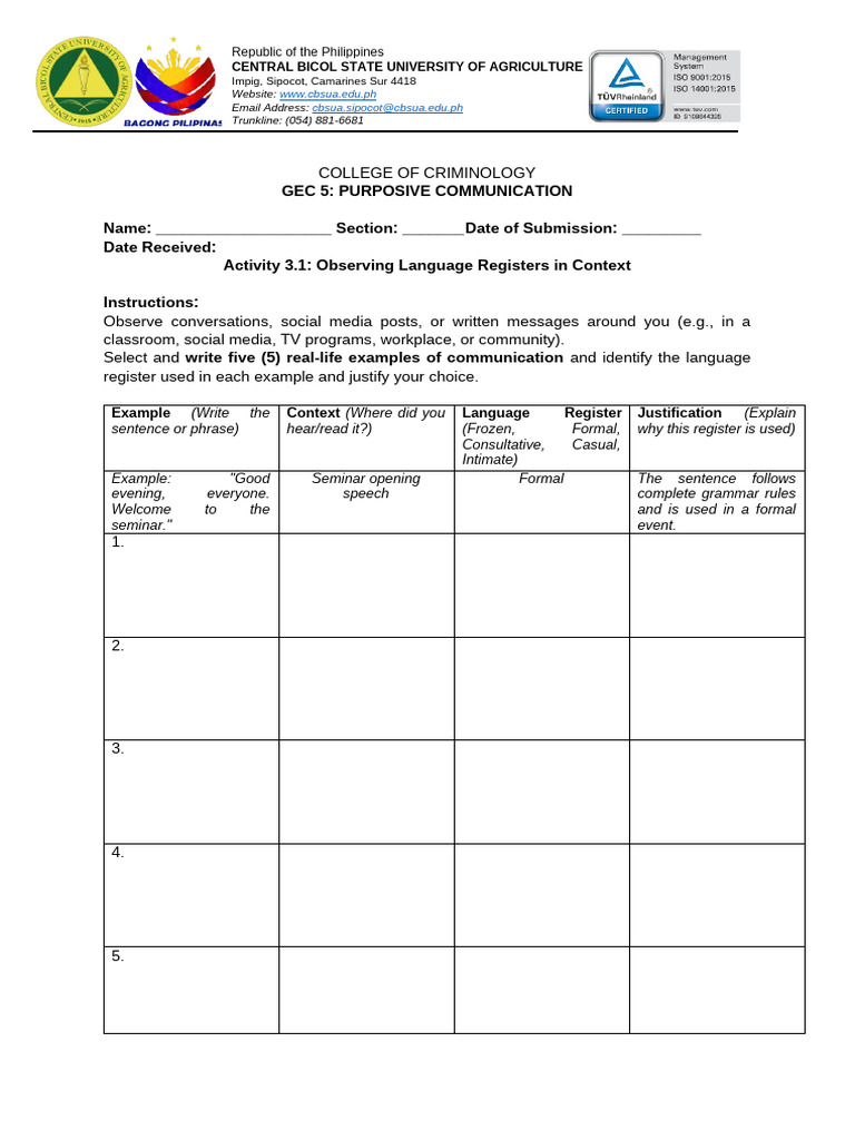 Language Registers in Communication | PDF