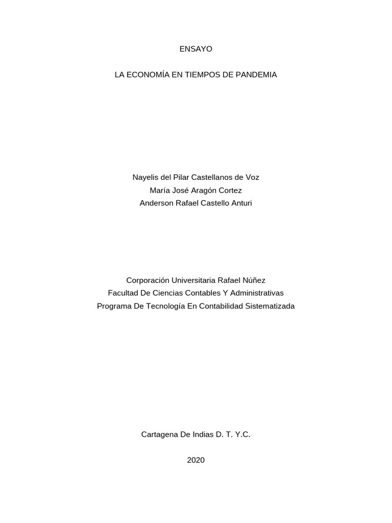 La Economía en Tiempos de Pandemia | PDF | Turismo | Economias