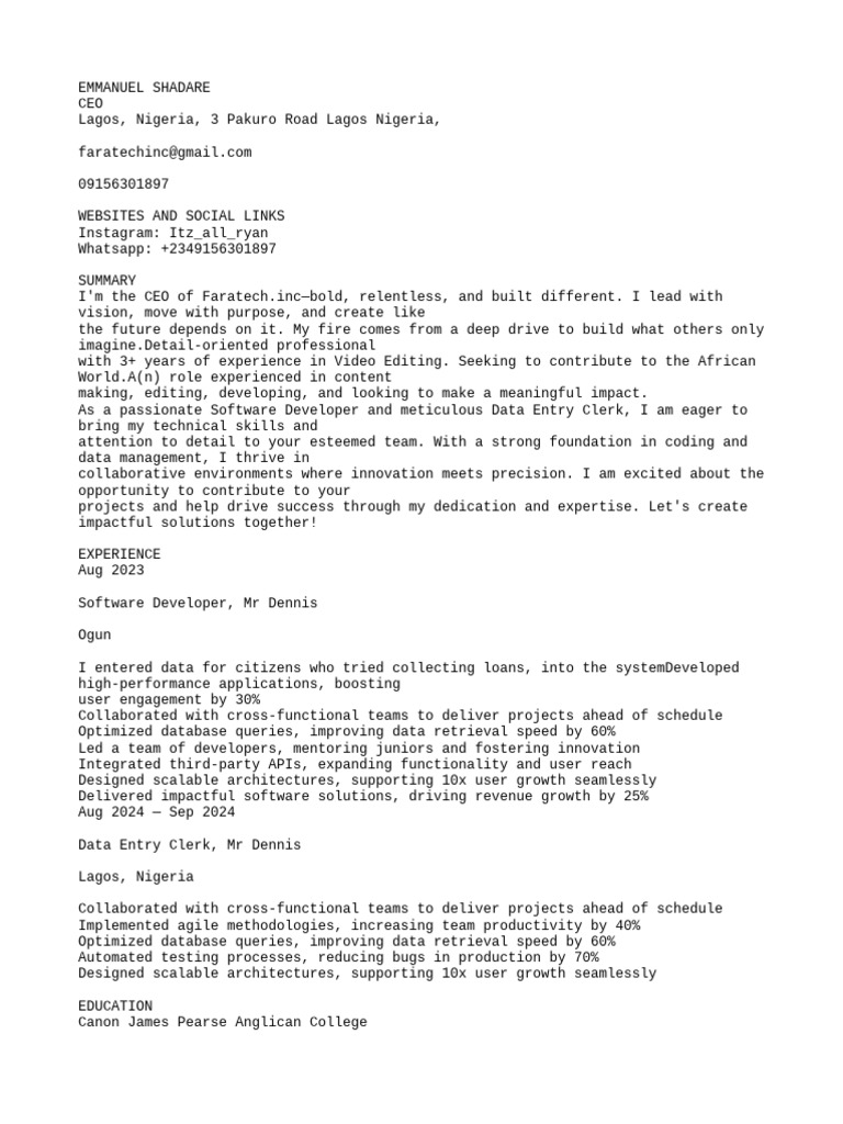 Resume 1 | PDF | Software Development | Software