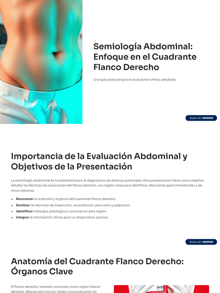 Evaluación del Flanco Derecho Abdominal | PDF | Abdomen | Tracto ...