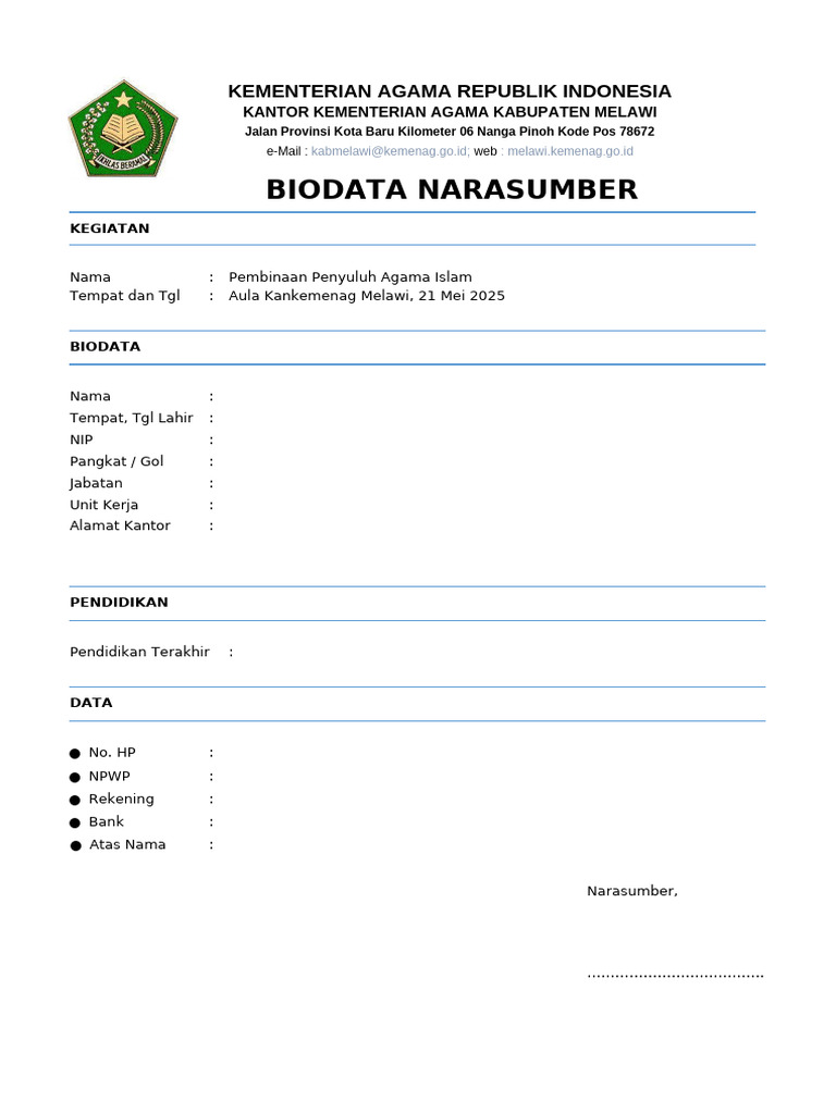 Biodata Narsum | PDF