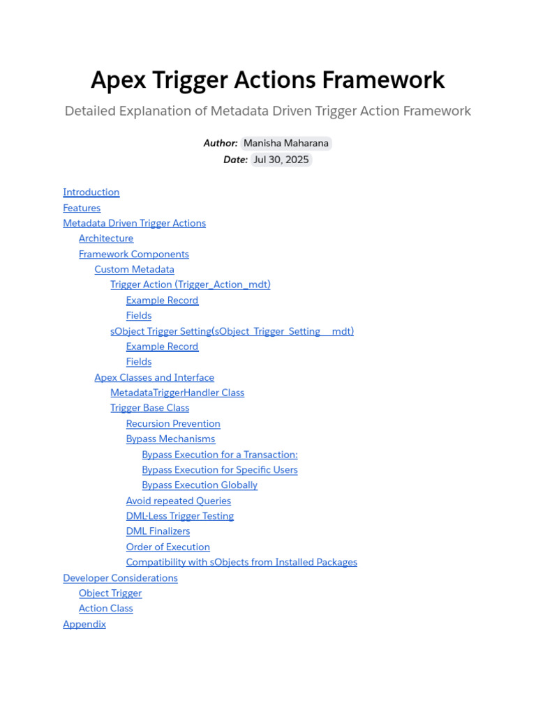 Apex Trigger Actions Framework Overview | PDF | Metadata | Interface ...