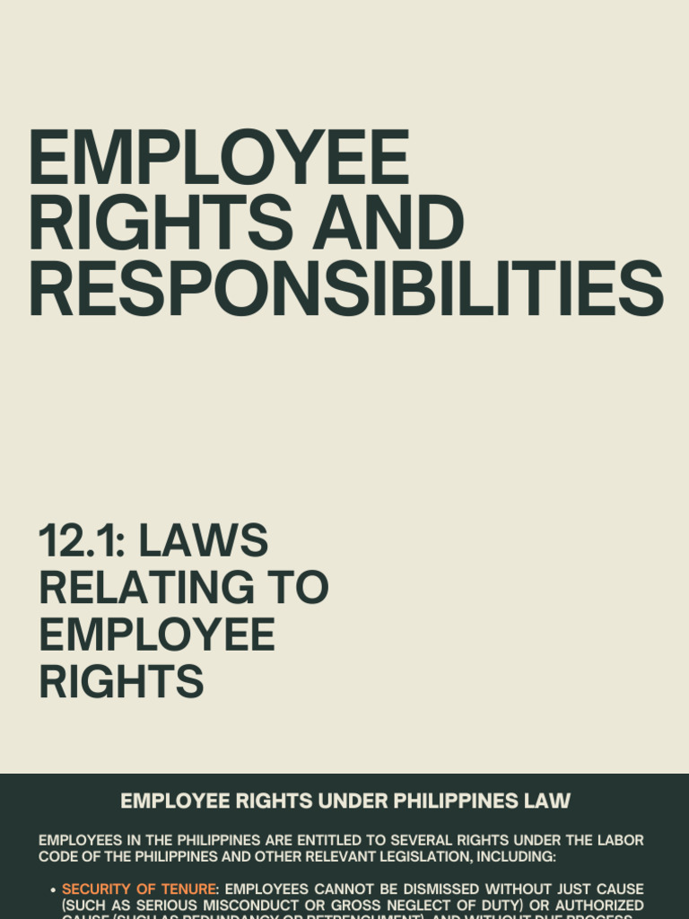 Employee Rights and Responsibilities in PH | PDF | Employment | At Will ...