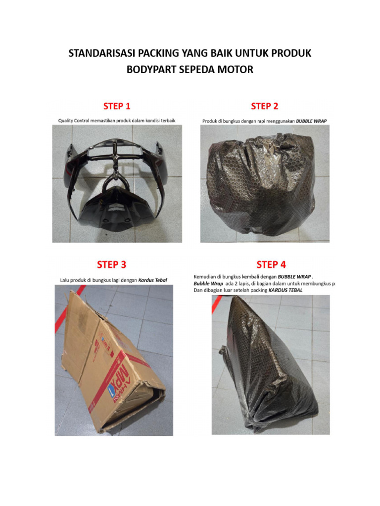Standarisasi Packing Yang Baik Untuk Produk Bodypart Sepeda Motor | PDF
